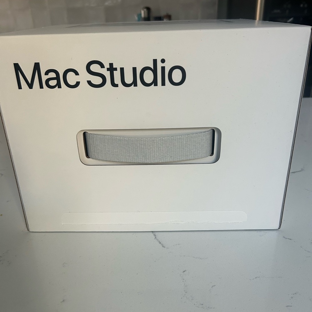 Apple Mac Studio Packaging in White